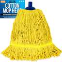 Screw On Cotton Mop Head Replacement Refill, Heavy Duty String Mop Head for Boat, Deck, Floor, Home, Car, and RV Cleaning, Durable and Absorbent Design