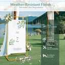 WellSign Wedding Welcome Sign Holder, 68x31x 20 Welcome to Our Wedding Sign Adjustable Display Stand with 4 Leather Hanging Straps,Gold Easel Stand Personalized for Baby Bridal Valentine