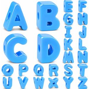 DoDoBeads 26 Pcs 20mm Large Square Letter Beads, Cute Blue Big Alphabet Beads for Keychains, Jumbo Letter Charms for Bag Charm, Lanyards, Holiday Garlands, Big Bead for Home Decor Craft, Chunky Bubble 20mm