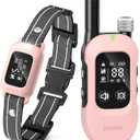 Delupet 2-in-1 Dog Shock & Bark Collar  4500FT Dog Training Collar with Remote, 3 Training Modes & LED Light, IPX8 Waterproof E Collar with Anti-Barking for Small Medium Large Dog (Pink)