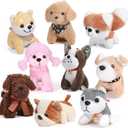 Aoriher 9 Pcs Mini Plush Dog Bulk 4.7 Inch Puppy Stuffed Animals Small Stuffed Dogs Cute Assorted Soft Puppy Toys for Birthday Party Favor Decorations