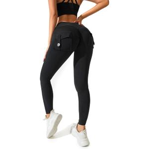 Women's Legging Pants, High-Waisted Leggings, Soft Opaque Skinny Belly Control Pants Running, Cycling, Yoga Pockets (US, Alpha, Small, Regular, Regular, Black)