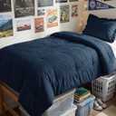 CozyLux Twin/Twin XL Comforter Set, Heathered Navy Blue, 2 Pieces