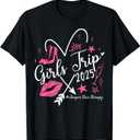 Funny Girls Trip 2025 Summer Vacation Girls Weekend Womens T-Shirt (Siz Small, Black)