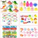 LEASEN [ 6 Golden Eggs ] 100 Pack Prefilled Easter Eggs with Novelty Toys Inside, 100 Plastic Easter Eggs Fillers with Toys, Pre-filled Easter Egg Party Favors, Easter Basket Stuffers