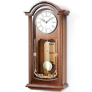 AYRELY 36IN Big Grandfather Vintage Wall Clock with Pendulum and Chime, Hour/Quarter-Hour Chime, Ash Wooden Frame, Large Vintage Wall Clock for Living Room,Home Decor Gift (Walnut)