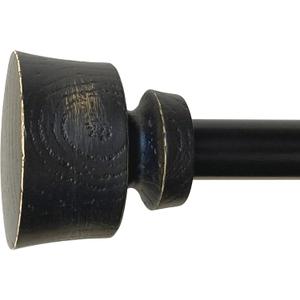 Stockton 26-48 Inch Adjustable Curtain Rod Set, 5/8 Inch Diameter in Distressed Black