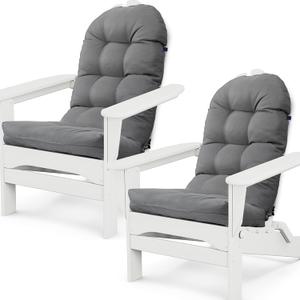 Adirondack Chair Cushion Set of 2 Thick Indoor/Outdoor Rocking Chair Cushion with Elastic PP Cotton Water-Resistant Patio Furniture Cushions High Back Seat Pads for Porch Yard Lawn Chairs 44x19x4