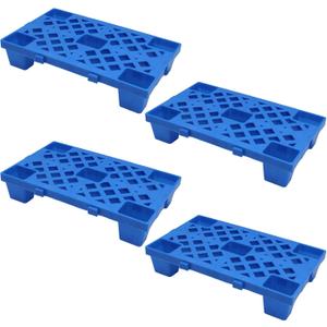 Plastic Pallets,4 Pack Lightweight Pallet,Nestable Moisture-Proof Floor Pallets,Spliceable Outdoor Breathable Grid Platform for Garage WarehousPacke Supermarket Basement Storage,19.7x11.8x3.9in