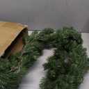 9ft Pre-Lit Christmas Garland, Artificial Lighted Norfolk Pine Garland with Multi-Color Lights, Battery Operated Garland for Mantle Stairs Table Fireplace Xmas Decorations