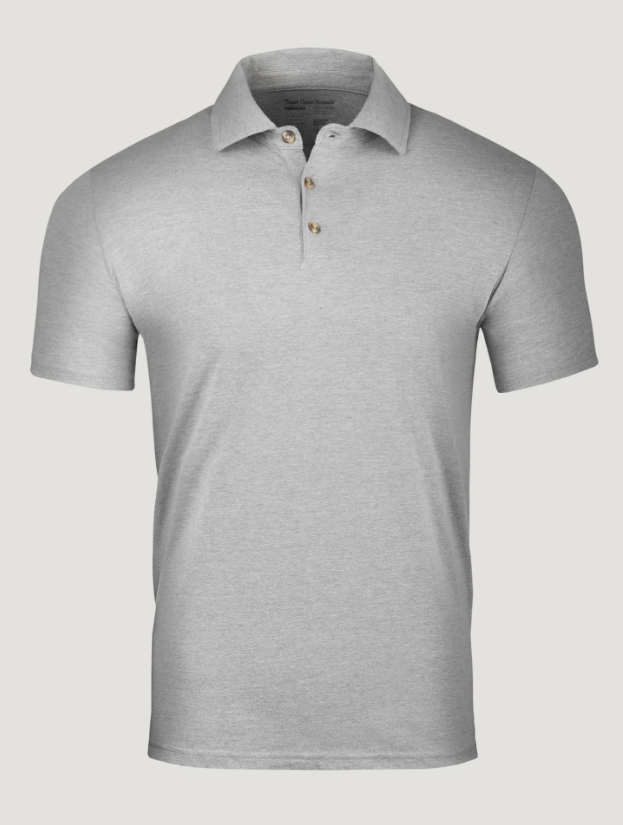 Threads Men's Heather Grey Polo, Size L