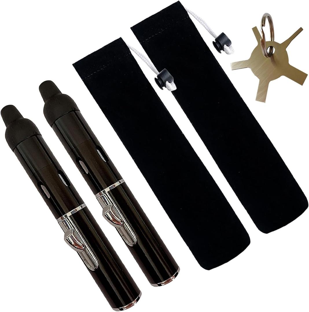 Torch Lighter,Long Lighters Refillable Butane Fuel Jet Flame Pen Torch Adjustable Windproof Lighters(Gas Not Included) (2 Pack Black)