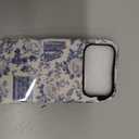 Magnetic for iPhone 17 Pro Case Cute Toile Bookish Flower Phone Case, Blue Cottagecore Floral Shockproof Slim TPU and Hard PC Protective Phone Cover Compatible with MagSafe Gift for Book Lover