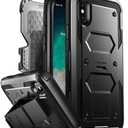 i-Blason Case Designed for iPhone X/iPhone Xs, Armorbox V2.0 Built in Tempered Glass Screen Protector Full Body Heavy Duty Protection Kickstand Shock Reduction Case (Black)