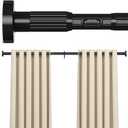 AIZESI 41-100 Inch Heavy Duty Black Tension Curtain Rod - No Drilling, Adjustable, Rust-Proof for Outdoor, Living Room, Bathroom