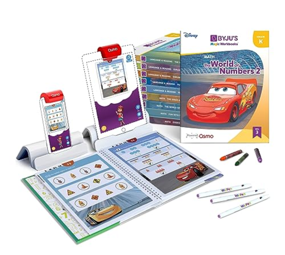 BYJU’S Learning Kit: Disney, Kindergarten Premium Edition for iPhone & iPad (App + 10 Workbooks) Ages 4-6 - Featuring Disney & Pixar Characters-Letter Sounds, Sight Words & Numbers-Osmo base included. Pack of 2.