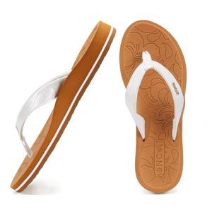 ONCAI Women's Flip Flops Comfortable Summer Beach Thong Sandals for Women with Cushion Walking Arch Support Yoga Mat Indoor Outdoor Soles, Size 8.5