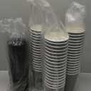 Lamosi 50 Pack - 16 oz Insulated Disposable Coffee Cups with Lids, To Go Paper Coffee Cups with Lids, Corrugated Ripple Wall Cup for Hot Drink, Office, Coffee Bar (Grey)  