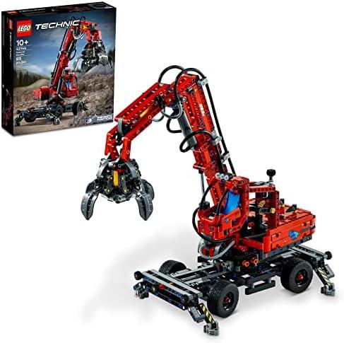 LEGO Technic Material Handler 42144, Mechanical Model Crane Toy, with Manual and Pneumatic Functions, Construction Truck Building Set, Educational Toys