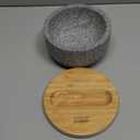 Joseph Joseph Dash Pestle & Mortar Granite Set with Bamboo Lid, Heavy Duty - Grey