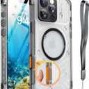 for iPhone 16 Pro Max Case Waterproof with Magsafe, Built in Camera Control [Screen Protector] [Lanyard], IP68 Military Full Body Shockproof, for Water Sports Outdoor Work, 6.9" Frosted Black