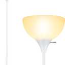 Floor Lamp, LED Standing Lamps with White Plastic Shade, Corner Floor Lights for Living Room Bedroom, Rotary Switch, Bulb not Included, White