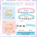 Quelay 24 Pcs Gender Reveal Bracelets with Cards Team Boy or Girl Bracelets for Baby Shower Decorations Supply Blue and Pink Team Boy or Girl Gender Reveal Party Favor for Guests Game Accessory Gifts