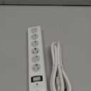 GE 6-Outlet Surge Protector, 4 Ft Extension Cord, Power Strip, 800 Joules, Flat Plug, Twist-to-Close Safety Covers, Protected Indicator Light, UL Listed, White, 33658