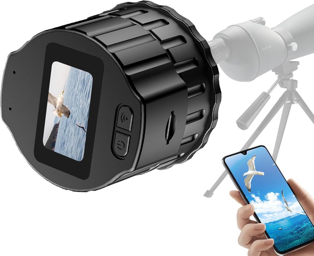 64GB WiFi Telescope Camera Eyepiece: 1080P FHD Video Recording, 1.5" Screen Wireless Electronic Eyepiece, Planetary Camera for 28mm-50mm Scopes, Suitable for Astrophotography, Bird Watching