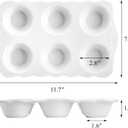 Hiceeden 2 Pack Ceramic Muffin Pans, 6 Cups Non-stick Muffin Tin Cupcake Baking Pans with Handles for Muffin Cakes, Egg Tarts, Mousse, Pot Pie, Jelly