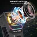 INFURTURE Wearable Bluetooth Speaker Clip on Speaker with RGB/Flashlight Shower Speake Built-in Noise Reduction Mic, Bathroom Speakers for Hands-Free Music/Calls-for Work/Riding/Outdoor, Ideal Gifts
