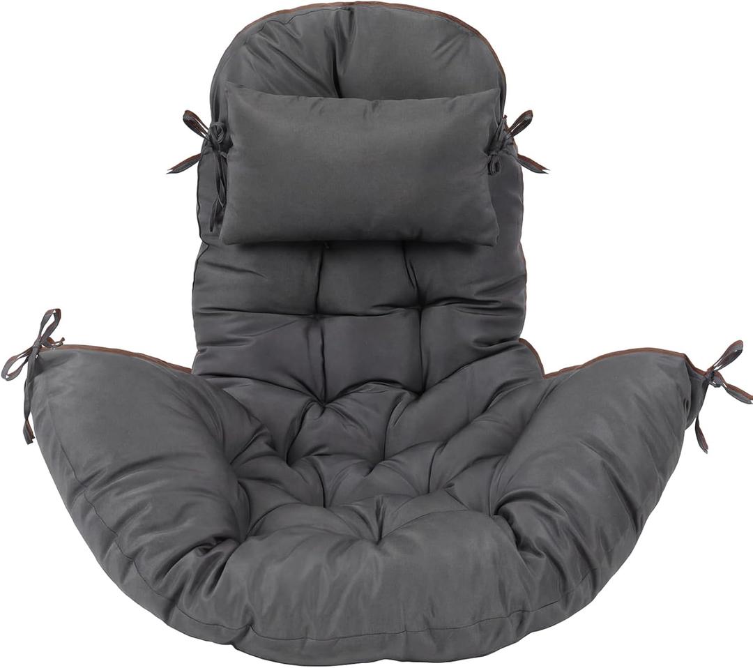 Tudomro Egg Chair Cushion Filling 2.58 kg Replacement Rocking Wicker Chair Cushions High Back Swing Hammock Egg Hanging Cushion Thicken for Indoor Outdoor Patio(Dark Gray,1 Pcs)