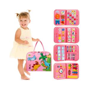 Winblo Toddler Busy Board - Montessori Toys for Toddler Girl Birthday Gift, Educational Learning Sensory Busy Book for Toddlers Girls, Toddlers Activities Travel Toys for Airplane Car