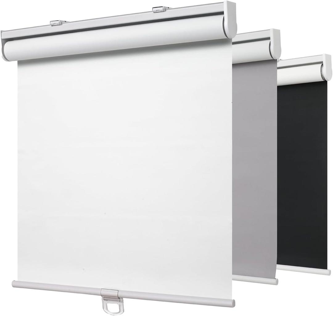 Cordless Blackout Window Roller Shades, Pull Down Spring System Indoor Blinds, Room Darkening Waterproof UV Protection Thermal Insulated Fabric for Home and Office (Reverse Roll White,51" W x 72" H)