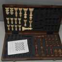 Magnetic Wooden Chess Set for Adults Kids 17'' Chess Board with Handmade Pieces, Folding Portable Travel Unique Chess Sets Game for Tournament Professional Beginner