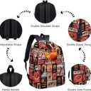 Fire Basketball School Backpack for Boys, Basketball Backpack for School Kids Bookbag, 16 Inch Sports Theme Laptop Back Pack for Travel Hiking Camping