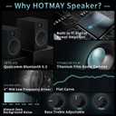 Bluetooth Bookshelf Speakers, 75W Powered Active Speaker with 4 Inch Woofer, HiFi Speaker with aptX Bluetooth USB for Home, Studio, Gaming, Set of 2, Black