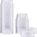 GUSTO [3.25 oz. - 50 Count Clear Disposable Plastic Portion Cups with Lids - Souffl Cups, Clear Jello Shot Containers With Lids Perfect for salad Dressing and More - (Formerly Comfy Package)