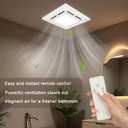 10 Inch Ultra Quiet Bathroom Exhaust Fan with Light, Ceiling Vent Fan with LED Light & Remote Control, 120 CFM Energy Efficient, 8.3x8.3 Inch Mounting Size, Easy Install