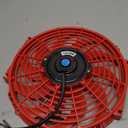 JDMSPEED New Universal 12V Engine Cooling Fan Slim Pull Push Racing Electric Radiator Red 12"