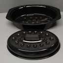 13" Roasting Pans for Ovens Porcelain Enameled Steel Oval Roaster Pan with Domed Lid for Small Turkey, Chicken, Vegetable, Lamb, Sourdough Bread (Black-13 Inch)