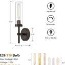 SANTOSTOCK Oil Rubbed Bronze Wall Sconces Set of Two, Bathroom Wall Sconces Vanity Lights with Clear Glass Shade, Modern Farmhouse Wall Mount Lights for Mirror Bedroom Living Room Stairwell Hallway