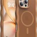 2 x Magnetic for iPhone 16 Pro Case,[Compatible with MagSafe][Military-Grade Drop Protection][Anti-Yellowing] Shockproof Protective Translucent Matte Cover for iPhone 16 Pro Phone Case,Brown