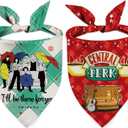 3 x Dog Christmas Bandanas, 2 Pcs Christmas Friends Show Dog Bandanas for Friends TV Show Fans Gifts, Pet Party Costume Accessories Decoration