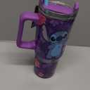 Disney Stitch Insulated Tumbler Travel Mug 33oz Stainless Steel Water Bottle with Handle and Straw Thermal Double Wall Vacuum Insulation Drinks for Hot Cold Ice Cupholder Compatible