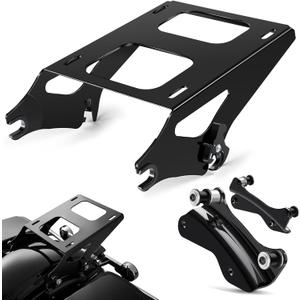 PBYMT Tour Pack Mount Thicker with 4 Point Docking Hardware Kit, Detachable Two-up Luggage Rack Fits for Harley Davidson Touring Street Glide Road King Electra Glide 2014-Later, Black