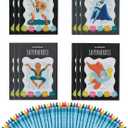 THE TWIDDLERS - 12 Bundle Pack Coloring Books with 48 Crayons & 216 Stickers (Superhero) - Mini Coloring Books for Kids Ages 4-8, DIY Art Drawing Activity Book for Toddlers, Birthday Party Favors