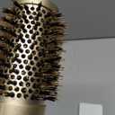 AIMIKE Round Hair Brush, Nano Thermal Ceramic & Ionic Tech, 2.1 Inch Barrel with Boar Bristles for Enhanced Texture, Golden, Hair Drying, Styling, Curling and Shine + 4 Free Clips