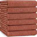 Mordimy Premium Kitchen Towels 6 Pack (18 x 28 Inches, Rust), Large Cotton Kitchen Hand Towel, Flat & Terry Dish Towels for Drying Dishes, Super Absorbent Tea Dishtowels Set with Hanging Loop