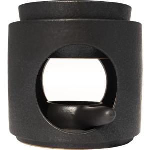 | Wax Burner | Tealight Warmer Ceramic | Wax Melt Candle Melter| Duftlampe | Scented Oil Diffuser with Tealight | Size H*11cm 10cm with Removable Bowl & Tealight Holder | Matt Painting (Black)